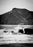 Vertical Small Waves Crash on to Baker Beach black and white Photos