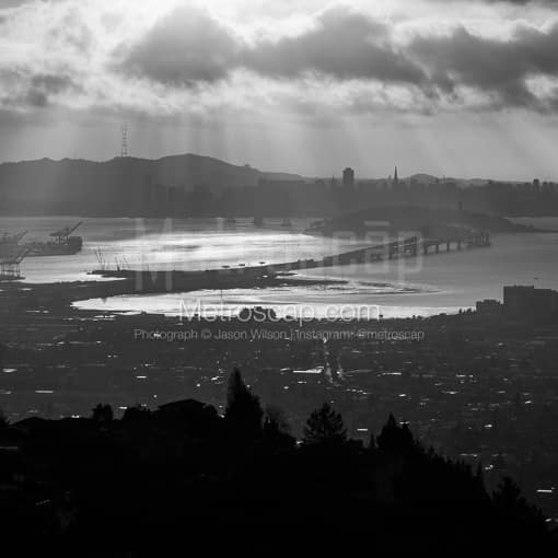 Sun Rays over the San Francisco Bay -- San Francisco Black and White Photos