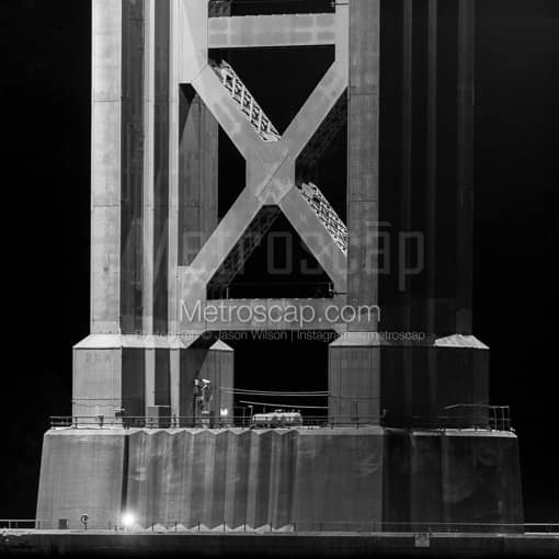 The Base of a Golden Gate Bridge Spire -- San Francisco Black and White Photos