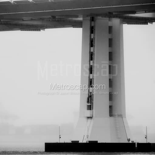 The Base of the New Oakland-San Francisco Bay Bridge -- San Francisco Black and White Photos