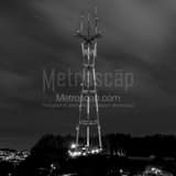 Square Sutro Tower from Twin Peaks at Night black and white Photos