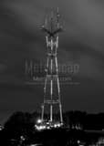 Vertical Sutro Tower from Twin Peaks at Night black and white Photos