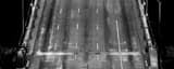 Panoramic The Westbound Top Deck of I-80 on the Bay Bridge. black and white Photos