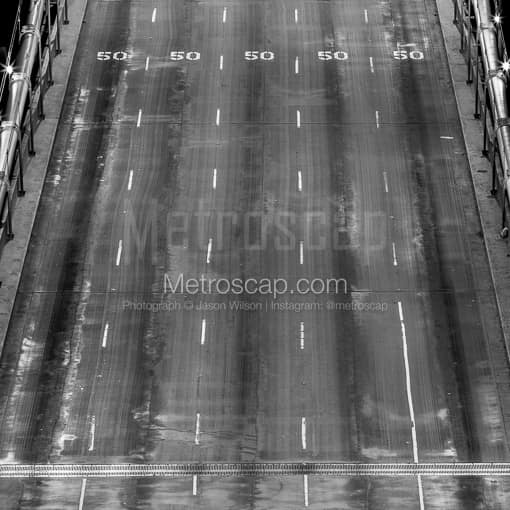 The Westbound Top Deck of I-80 on the Bay Bridge. -- San Francisco Black and White Photos