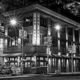Square The Town Hall Restaurant at Howard and Beale black and white Photos