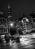 Vertical Transamerica Pyramid at Night black and white Photos