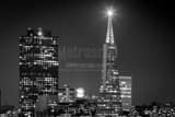 Horizontal The Illuminated Beacon atop the Transamerica Pyramid black and white Photos