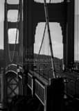 Vertical US 101 Crosses the Golden Gate black and white Photos