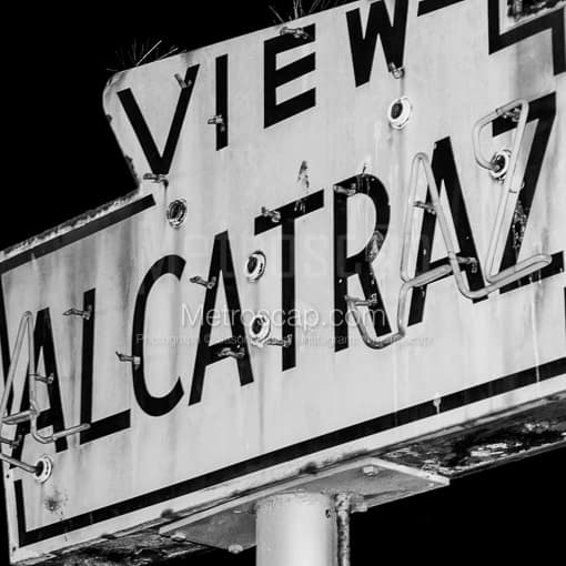 View Alcatraz from Fishermans Wharf -- San Francisco Black and White Photos