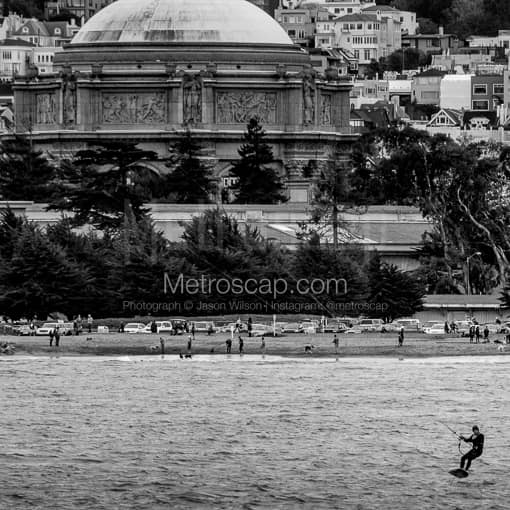 Windsurfing on the San Francisco Bay -- San Francisco Black and White Photos