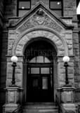 Vertical The San Jose Museum of Art Office Entrance black and white Photos