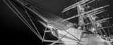 Panoramic The Royal Danish Navy Ship DANMARK black and white Photography