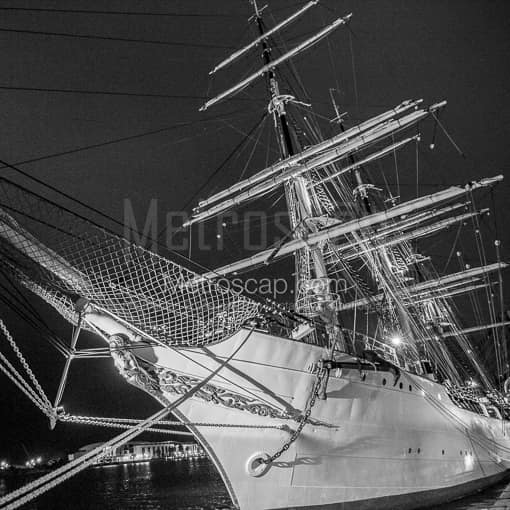 The Royal Danish Navy Ship DANMARK -- Savannah Black and White Photography