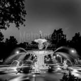Square The Forsyth Fountain in Savannah black and white Photography
