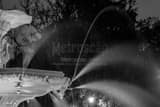Horizontal Forsyth Fountain Close Up black and white Photography