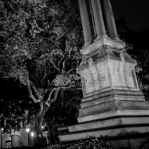 The Gordon Monument in Wright Square -- Savannah Black and White Photography