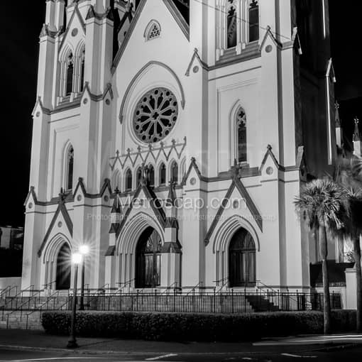 St John the Baptist Cathedral -- Savannah Black and White Photography