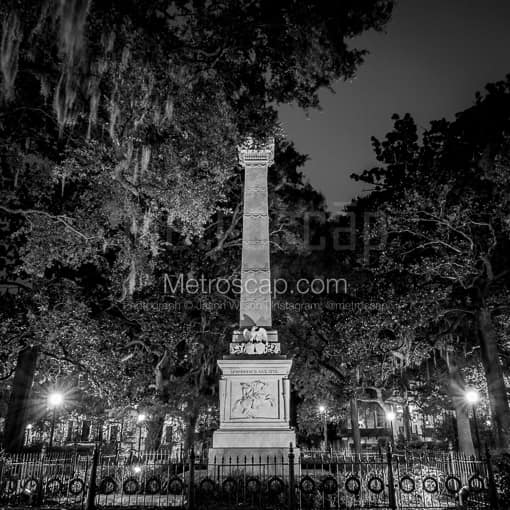 The Siege of Savannah Monument  -- Savannah Black and White Photography