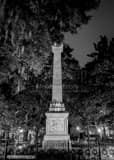 Vertical The Siege of Savannah Monument  black and white Photography