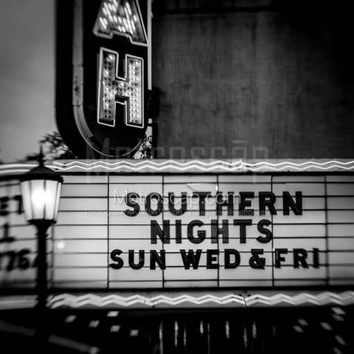 Southern Nights at the Savannah Theater -- Savannah Black and White Photography