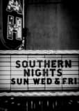 Vertical Southern Nights at the Savannah Theater black and white Photography