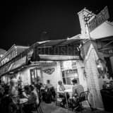 Square Vinnie Van Go Gos Pizzeria black and white Photography