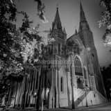 Square Wesley Monumental UMC on Telfair Square black and white Photography
