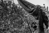 Horizontal William Jasper Flag Monument black and white Photography