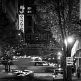 Square Traffic on Fifth Ave at Night landscape black and white Photography