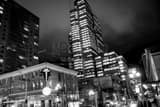 Horizontal First and Pike in Seattle landscape black and white Photography