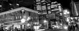Panoramic First and Pike in Seattle landscape black and white Photography