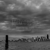 Square Seattle from Seacrest Park landscape black and white Photography