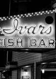 Vertical Ivars Fish Bar landscape black and white Photography