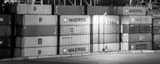Panoramic Maersk Shipping Containers landscape black and white Photography