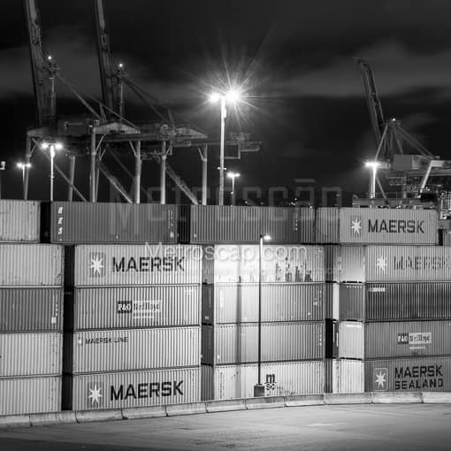 Maersk Shipping Containers -- Seattle Black and White Photography