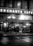 Vertical Seattle's Oldest Restaurant Merchants Cafe landscape black and white Photography