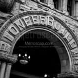 Square The Pioneer Building in Downtown Seattle landscape black and white Photography