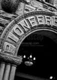 Vertical The Pioneer Building in Downtown Seattle landscape black and white Photography