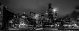 Panoramic The Seattle Skyline from Century Link Field landscape black and white Photography