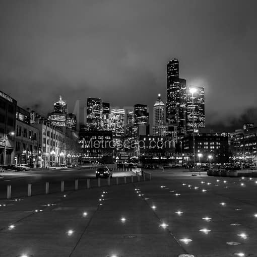 Seattle Black and White Photography of The Seattle Skyline from Century Link Field The Seattle Skyline from Century Link Field -- Seattle Black and White Photography