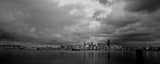 Panoramic The Seattle Skyline Just Before Dusk landscape black and white Photography