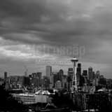 Square The Seattle Skyline from Queen Anne Hill landscape black and white Photography