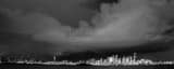 Panoramic The Seattle Skyline from Seacrest Marina Park landscape black and white Photography