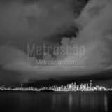 Square The Seattle Skyline from Seacrest Marina Park landscape black and white Photography