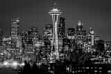 Horizontal The Seattle Space Needle landscape black and white Photography