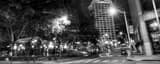 Panoramic Smith Tower and Pioneer Square at Night landscape black and white Photography