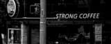 Panoramic Strong Coffee at Bauhaus Books and Coffee landscape black and white Photography