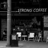 Square Strong Coffee at Bauhaus Books and Coffee landscape black and white Photography