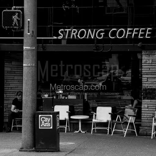Strong Coffee at Bauhaus Books and Coffee -- Seattle Black and White Photography