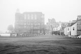 Horizontal Foggy 18th Hole of the Old Course at St Andrews black and white Photography